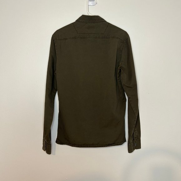 Energie Army Style Khaki Long Sleeve Button Up - Picture 2 of 2